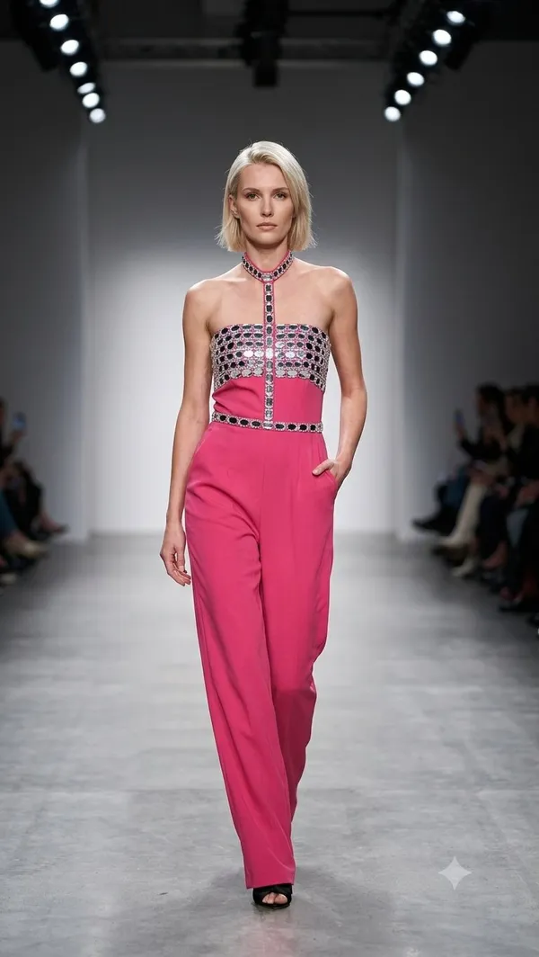 Pink_Sequin_Embellished_Strapless_Jumpsuit_For_Women