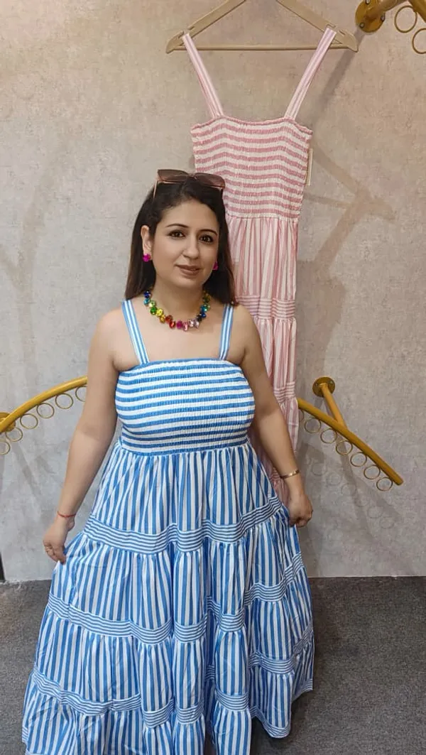 Sky_Blue_Striped_Tiered_Midi_Dress_For_Women