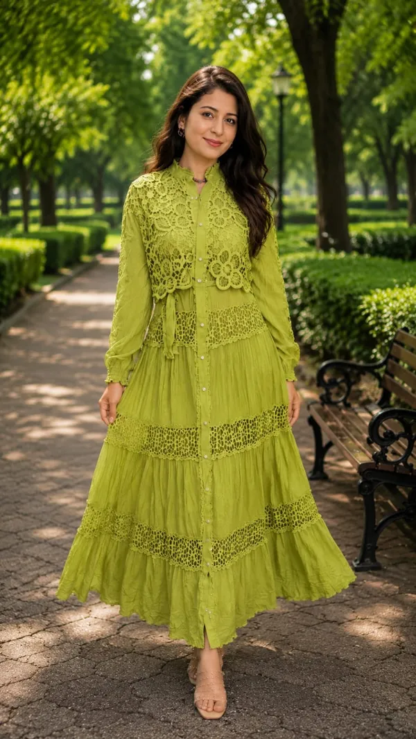 Green_Lace_Tiered_Maxi_Dress_For_Women