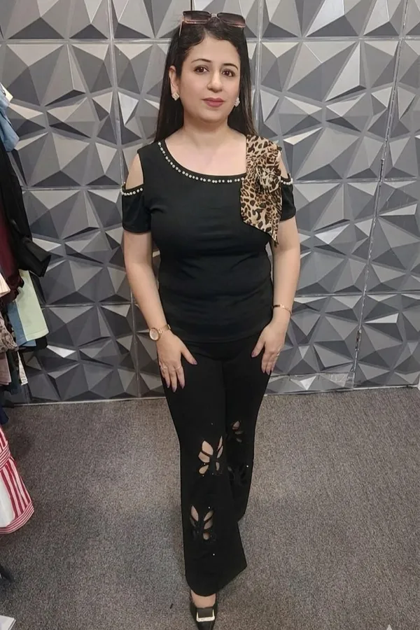 Black_Cold_Shoulder_Embellished_Top_For_Women