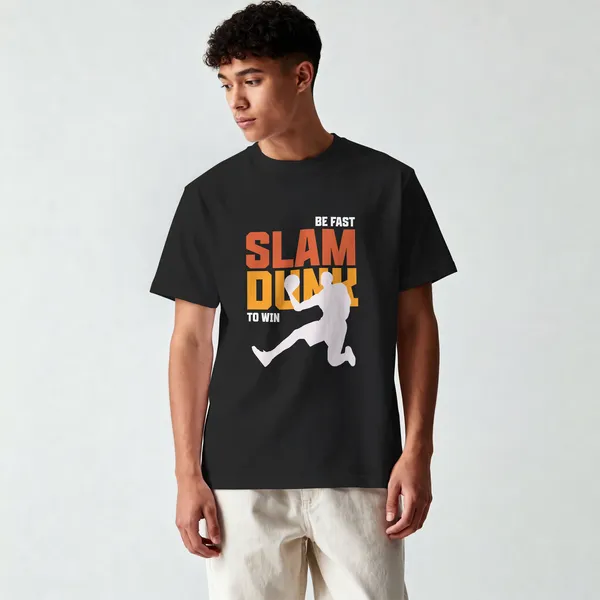 Slam_Dunk_Graphic_Black_Cotton_T-Shirt_For_Men_And_Women
