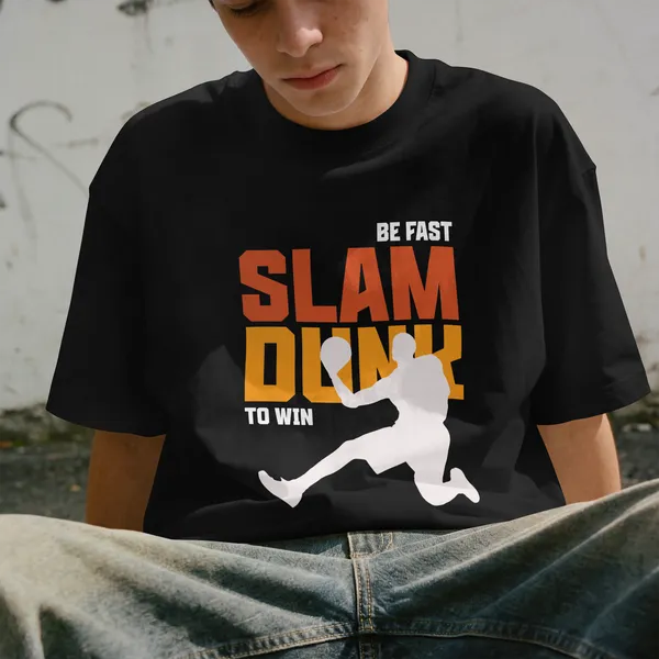 Slam_Dunk_Graphic_Black_Cotton_T-Shirt_For_Men_And_Women