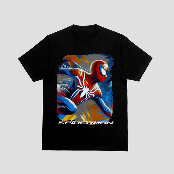 Spiderman,_Oversize_,_black_Cotton_Graphic_T-Shirt_For_Unisex