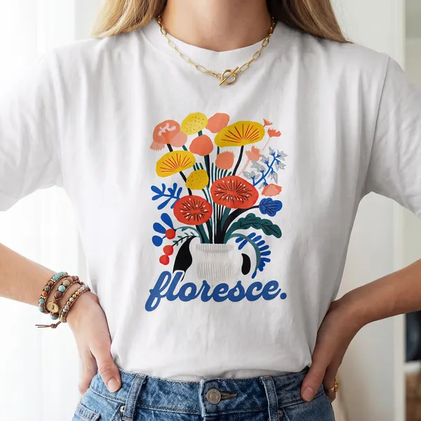 Florence_White_Graphic_Cotton_T-Shirt_For_Men_And_Women