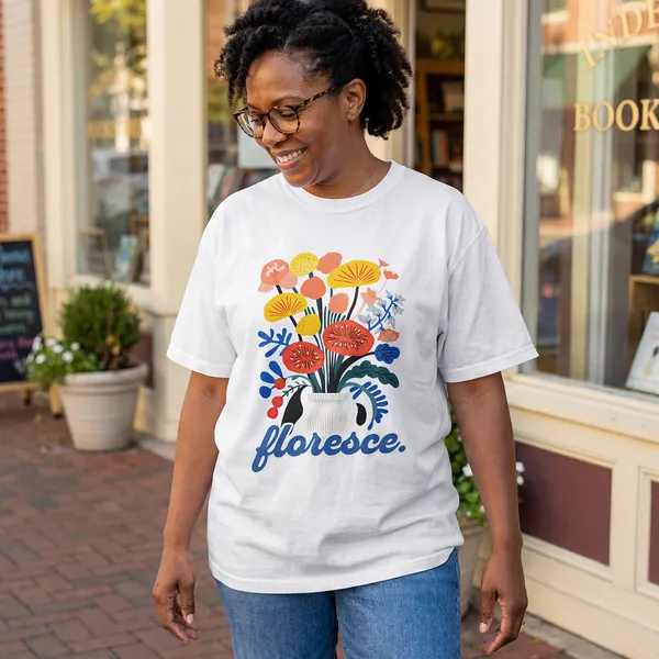 Florence_White_Graphic_Cotton_T-Shirt_For_Men_And_Women