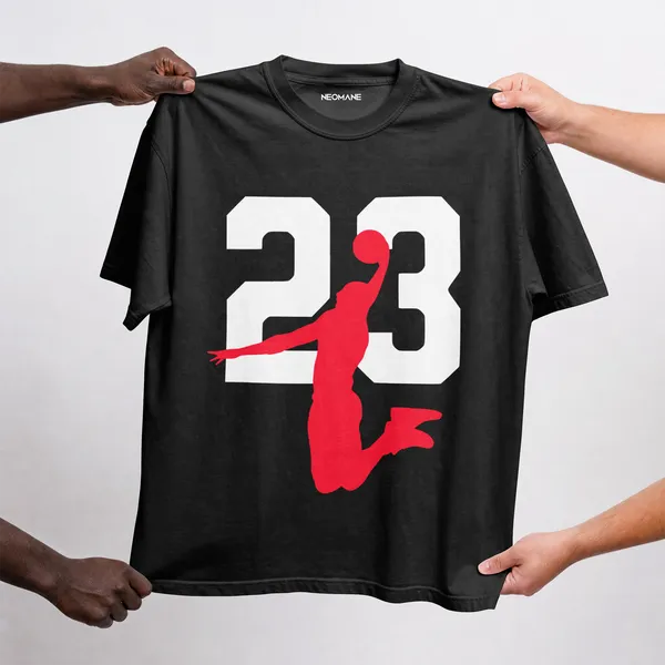 Jordan__23_NBA_Basketball_Oversized_Black_Cotton_T-Shirt_For_Men_And_Women