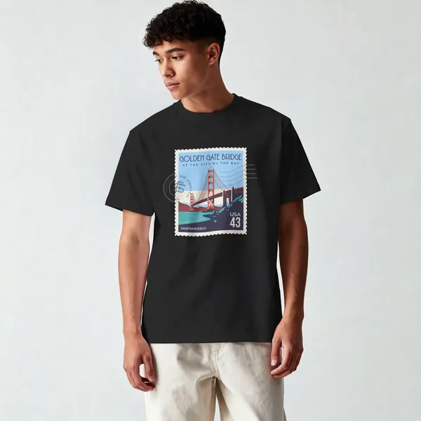 Golden_Gate_Bridge_San_Francisco_Graphic_Cotton_T-Shirt_For_Men_And_Women