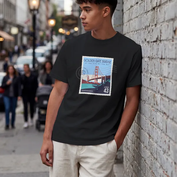 Golden_Gate_Bridge_San_Francisco_Graphic_Cotton_T-Shirt_For_Men_And_Women
