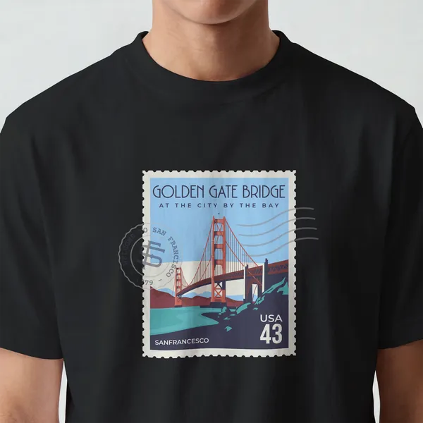 Golden_Gate_Bridge_San_Francisco_Graphic_Cotton_T-Shirt_For_Men_And_Women