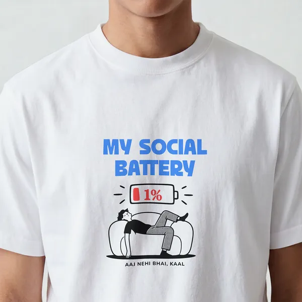 My_Social_Battery_Graphic_White_Regular_Fit_Cotton_T-Shirt_For_Men_And_Women