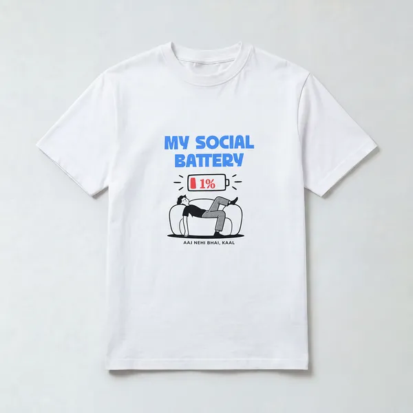 My_Social_Battery_Graphic_White_Regular_Fit_Cotton_T-Shirt_For_Men_And_Women