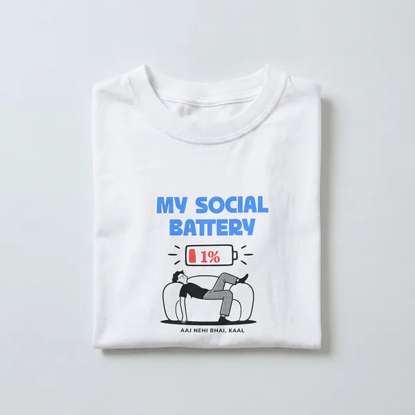 My_Social_Battery_Graphic_White_Regular_Fit_Cotton_T-Shirt_For_Men_And_Women