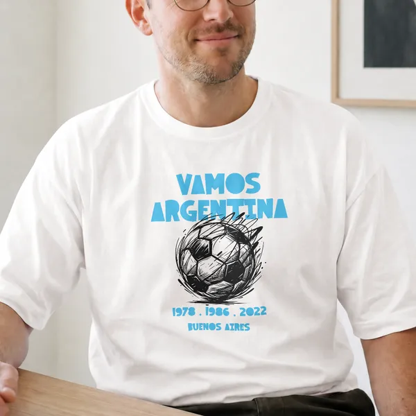 Vamos_Argentina_Print_White_Cotton_T-Shirt_For_Men_And_Women