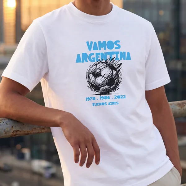 Vamos_Argentina_Print_White_Cotton_T-Shirt_For_Men_And_Women