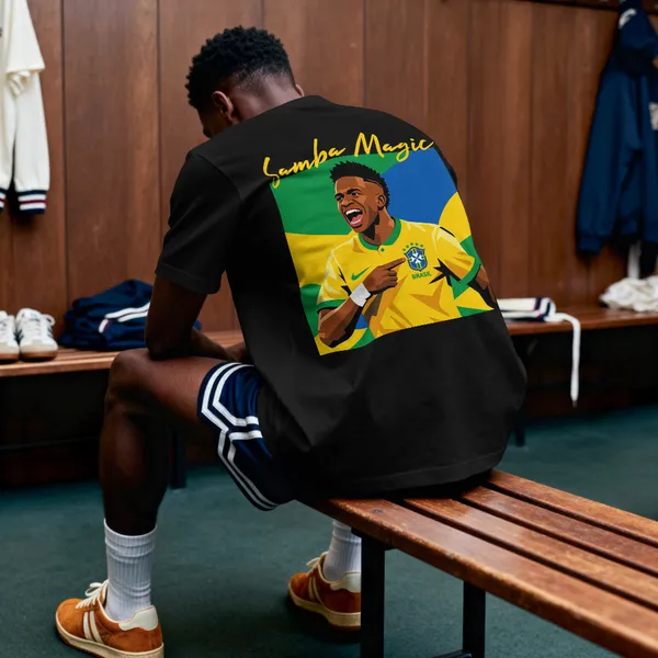 Vinicius_Jr_Samba_Magic_Brazil_Football_Graphic_Oversized_Black_Cotton_T-Shirt_For_Men_And_Women