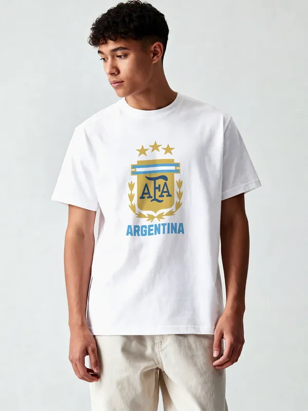 Argentina_Football_Graphic_white_Cotton_T-Shirt_For_Men_And_Women