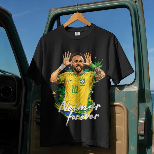 Neymar_Forever_Football_Jersey_Graphic_Oversized_Black_Cotton_T-Shirt_For_Men_And_Women