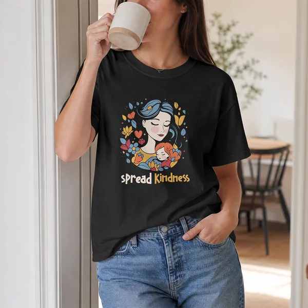 Spread_Kindness__Black_Cotton___Graphic_T-Shirt_