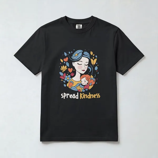 Spread_Kindness__Black_Cotton___Graphic_T-Shirt_