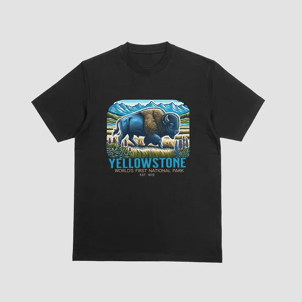 Yellowstone_National_Park__Graphic_Black_Cotton_T-Shirt_For_Men_And_Women