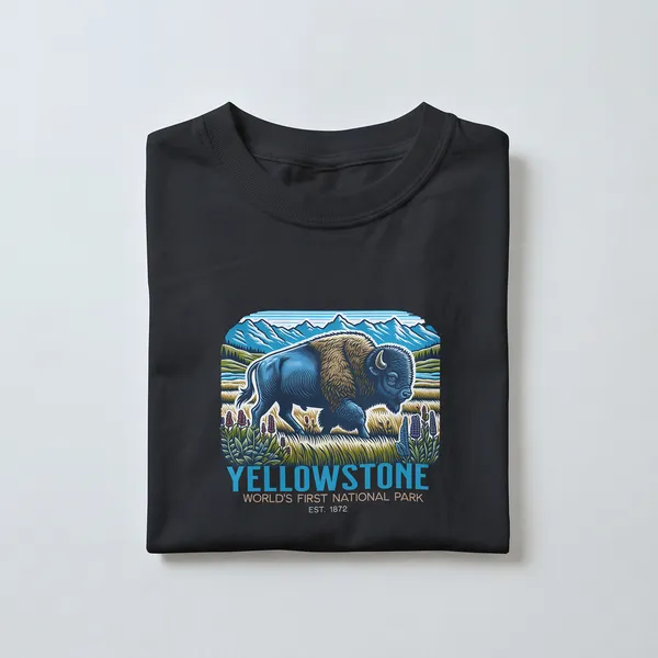 Yellowstone_National_Park__Graphic_Black_Cotton_T-Shirt_For_Men_And_Women