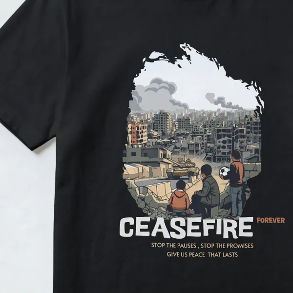 Ceasefire_Forever_Print_Black_Cotton_T-Shirt_For_Men_And_Women