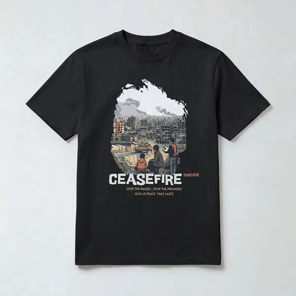 Ceasefire_Forever_Print_Black_Cotton_T-Shirt_For_Men_And_Women