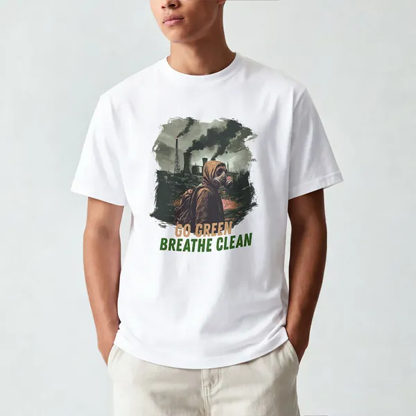 Go_Green_Breathe_Clean__White_Cotton_T-Shirt_For_Men_And_Women