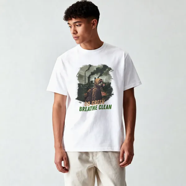Go_Green_Breathe_Clean__White_Cotton_T-Shirt_For_Men_And_Women