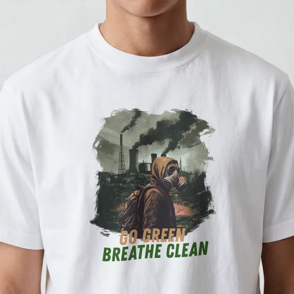 Go_Green_Breathe_Clean__White_Cotton_T-Shirt_For_Men_And_Women