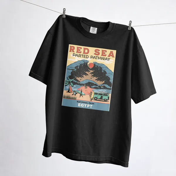 RED_SEA_Graphic_Black_Cotton_T-Shirt_For_Men_And_Women
