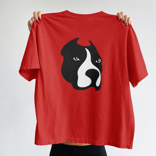 dog_face___Graphic__Cotton_red__T-Shirt_For_Men_And_Women