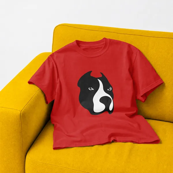dog_face___Graphic__Cotton_red__T-Shirt_For_Men_And_Women