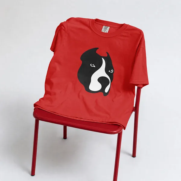 dog_face___Graphic__Cotton_red__T-Shirt_For_Men_And_Women