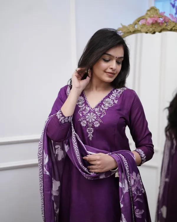 Purple_Cotton_Embroidered_Anarkali_Kurta_Set_For_Women