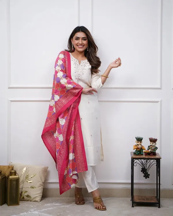 White_Cotton_Embroidered_Kurta_Set_With_Dupatta_For_Women