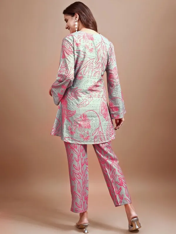 Pink_Green_Cotton_Printed_Kurta_Set_For_Women