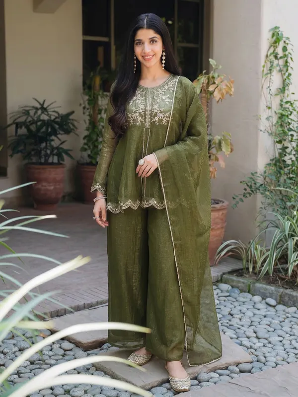 Olive_Green_Cotton_Embroidered_Kurta_Palazzo_Set_For_Women