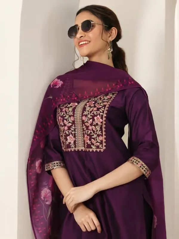 Purple_Cotton_Embroidered_Kurta_Set_For_Women