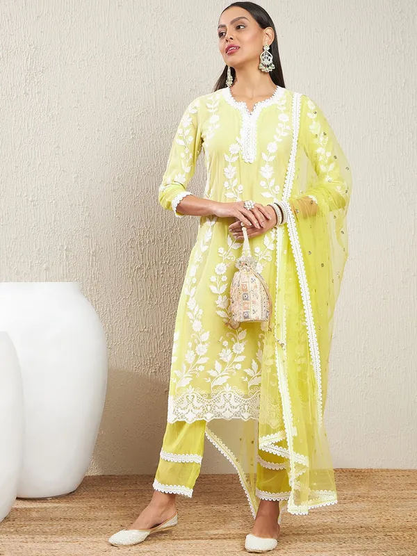Yellow_Cotton_Embroidered_Kurta_Set_With_Dupatta_For_Women