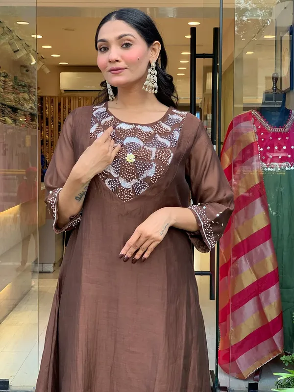 Brown_Cotton_Embellished_Suit_Set_For_Women