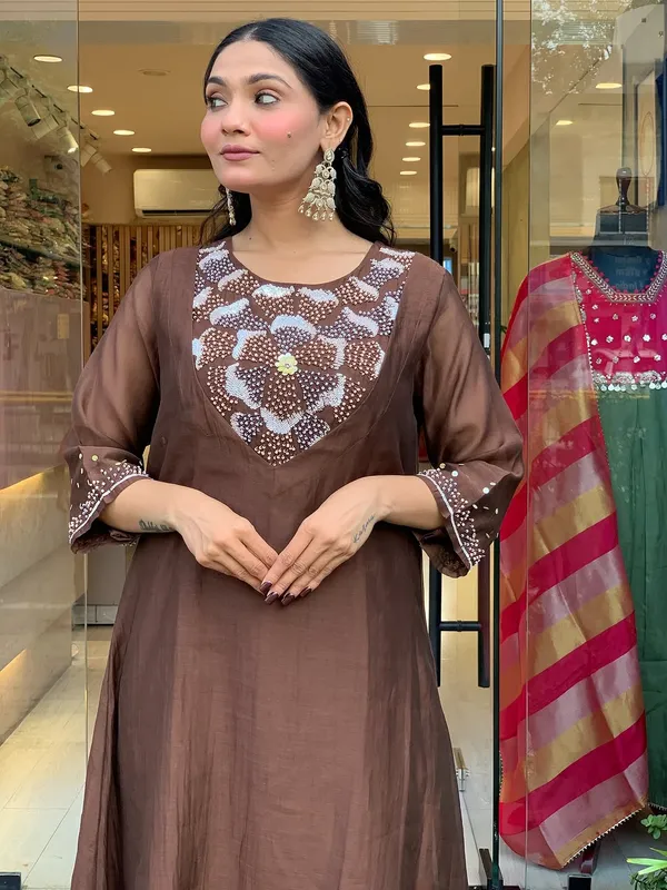 Brown_Cotton_Embellished_Suit_Set_For_Women