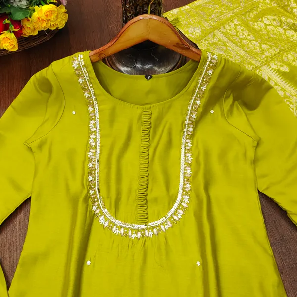 Mustard_Yellow_Cotton_Embroidered_Kurta_Set_For_Women