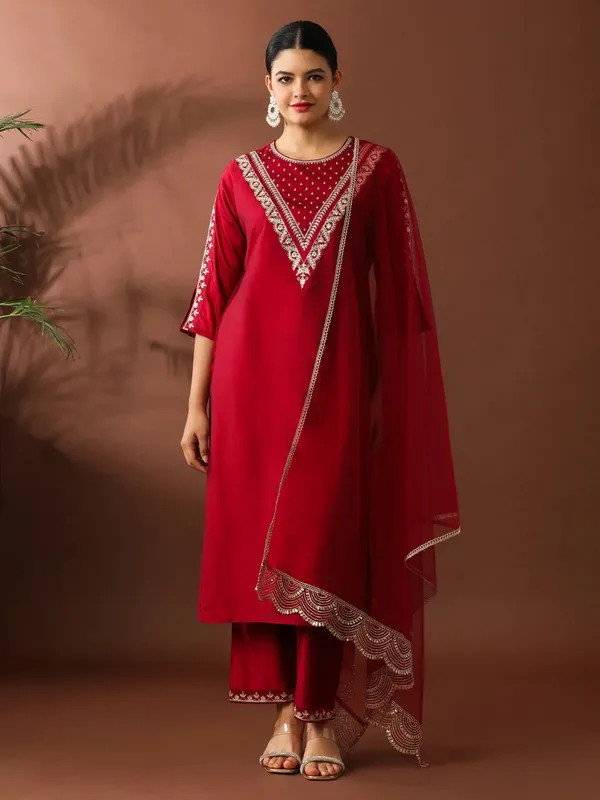 Orange_Cotton_Embroidered_Kurta_Set_With_Dupatta_For_Women