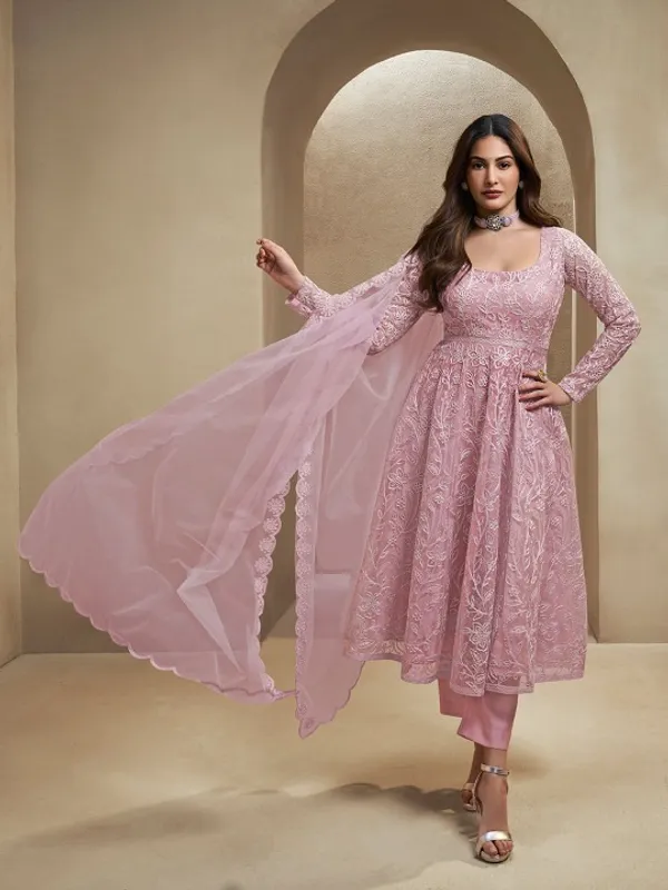 Pink_Cotton_Embroidered_Anarkali_Suit_Set_For_Women