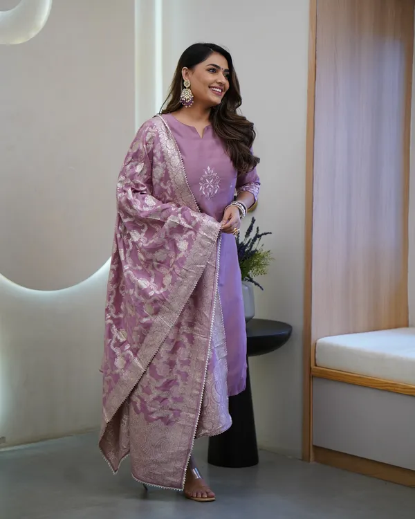 Purple_Cotton_Embroidered_Kurta_Set_For_Women