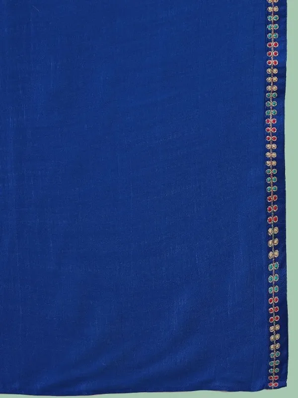 Royal_Blue_Cotton_Embroidered_Kurta_Set_For_Women
