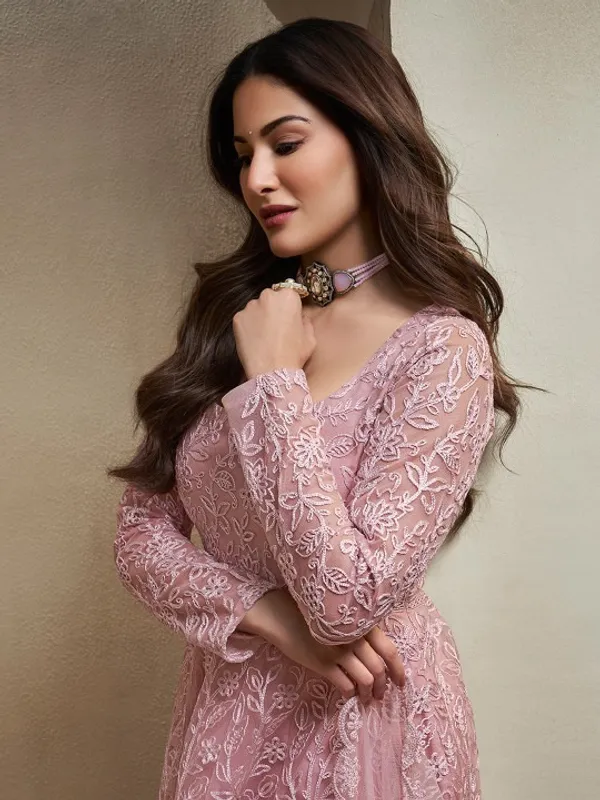 Pink_Cotton_Embroidered_Anarkali_Suit_Set_For_Women
