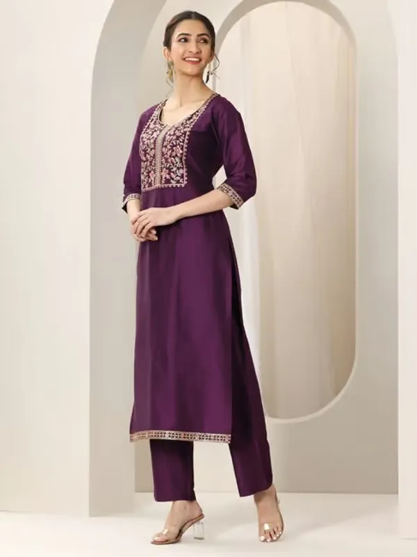 Purple_Cotton_Embroidered_Kurta_Set_For_Women