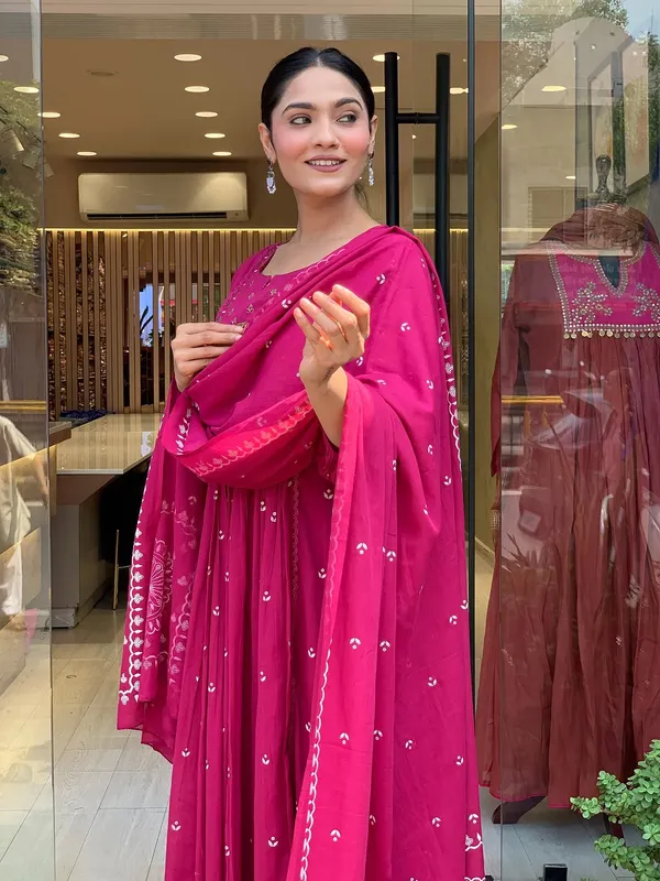 Pink_Cotton_Embroidered_Anarkali_Suit_Set_For_Women